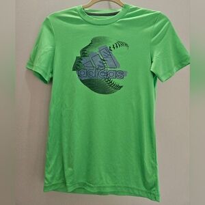 Adidas Kid's Vibrant Green Logo Tee